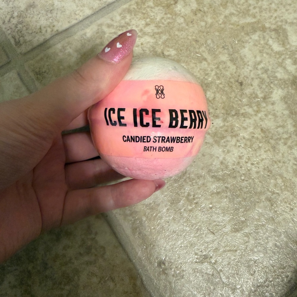 PINK Victoria's Secret Ice Ice Berry Bath Bomb - Pink and White (5 for $25)